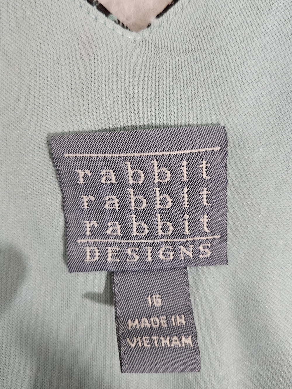 Rabbit Rabbit Rabbit Teal & Green Patterned Handkerchief Dress - Picture 4 of 6